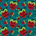 Halloween fruit seamless apples pattern for wrapping paper and fabrics and linens and kids clothes print