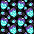 Halloween fruit seamless apples pattern for wrapping paper and fabrics and linens and kids clothes print