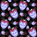 Halloween fruit seamless apples pattern for wrapping paper and fabrics and linens and kids clothes print