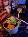 Halloween fruity cocktail in a bucket at the Castle Complex Chiangmai Thailand in June 2022