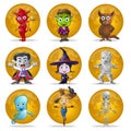 Halloween Full Moon Character Set