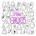 Halloween Funny Ghosts Square