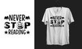 Halloween funny t-shirt design never stop reading