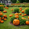 Halloween garden outside house decoration