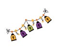 halloween garland coffins