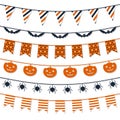 Halloween Garland Collection. Festive decorations design.