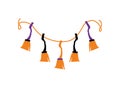 halloween garland witch broom