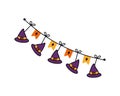 halloween garland witch hats