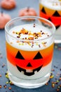 Halloween gelled dessert in a glass Royalty Free Stock Photo