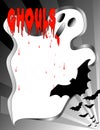 Halloween Ghost and Bats Bloody Poster