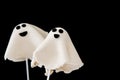 Halloween ghost cake pops on black background Royalty Free Stock Photo