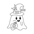 Little Ghost and Jack o Lantern Colorless