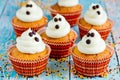 Halloween ghost cupcakes Royalty Free Stock Photo