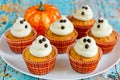 Halloween ghost cupcakes Royalty Free Stock Photo