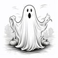Halloween Ghost Drawing for Teachers Royalty Free Stock Photo