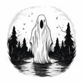 Halloween Ghost Drawing for Teachers Royalty Free Stock Photo