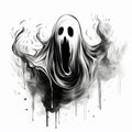 Halloween Ghost Drawing for Teachers Royalty Free Stock Photo