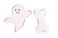 Halloween ghost gingerbread cookie isolated