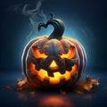 Halloween ghost pumpkin and lights in pumpkin Royalty Free Stock Photo