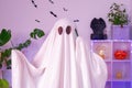 The Halloween Ghost uses a mobile phone for calls, congratulations, intimidation. The ghost makes an order from