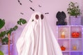 The Halloween Ghost uses a mobile phone for calls, congratulations, intimidation. The ghost makes an order from