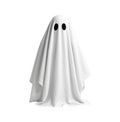 Halloween ghost in white sheet costume isolated on transparent background Royalty Free Stock Photo