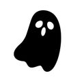 Halloween ghosts. Ghostly monster with Boo scary face shape. Spooky ghost white fly fun cute evil horror silhouette for scary octo Royalty Free Stock Photo