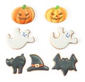 Halloween gingerbread cookie set Royalty Free Stock Photo