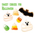 Halloween gingerbread cookie on white Royalty Free Stock Photo