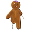 Halloween gingerbread man-vampire with brain