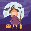 halloween girl witch costume Royalty Free Stock Photo