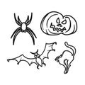 Halloween graphic icons mini set