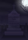 Halloween grave and cemetery night background Royalty Free Stock Photo