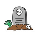 Halloween grave flat icon