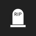 Halloween grave icon. Gravestone vector illustration. Rip tombstone flat icon