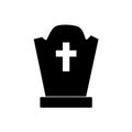 Halloween grave icon. Gravestone vector illustration. Rip tombstone flat.