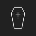 Halloween grave icon in line style. Gravestone vector illustration. Rip tombstone flat icon Royalty Free Stock Photo