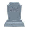 Halloween. Gravestone in cemetery. Illustration for terrible