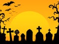 Halloween Graveyard Background