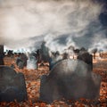 Halloween graveyard background