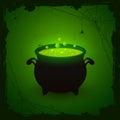 Halloween green background with potion