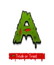 Halloween green color comic horror zombie font