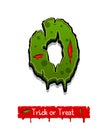 Halloween green color comic horror zombie font