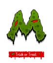 Halloween green color comic horror zombie font