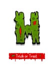 Halloween green color comic horror zombie font