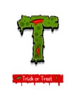 Halloween green color comic horror zombie font