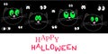 Halloween greeting card cats vector