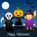 Halloween Greeting Card with Monsters Royalty Free Stock Photo