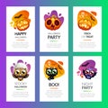 Halloween Greeting Cards Vibrant Light Set Royalty Free Stock Photo