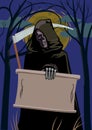 Halloween Grim Reaper Skeleton With a Scroll